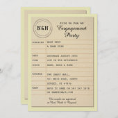 図書館婚約パーティ結婚式招待本 招待状 (正面/裏面)