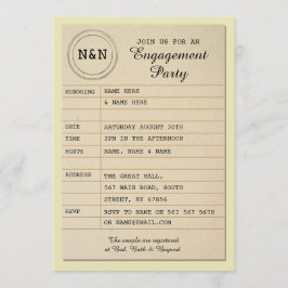 図書館婚約パーティ結婚式招待本 招待状