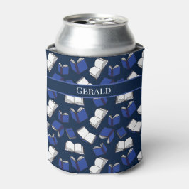 図書館学校先生とブックワーム書籍デザイン 缶クーラー