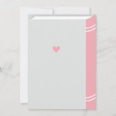 図書館建物のベビーガールシャワーシックピンク 招待状 (裏面)