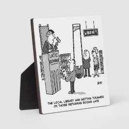 図書館後期簿。厳しい罰。おもしろい フォトプラーク
