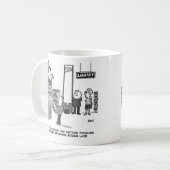 図書館後期簿。遅延返品に対する厳しい罰則 コーヒーマグカップ (正面左)