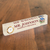 図書館書架先生図書館長 デスクネームプレート (側面)