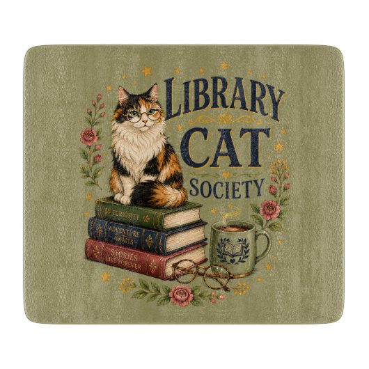 図書館猫協会 ブックカフェ カリコ猫 カッティングボード (正面)