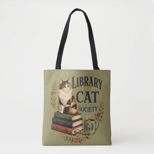 図書館猫協会 ブックカフェ カリコ猫 トートバッグ (正面)