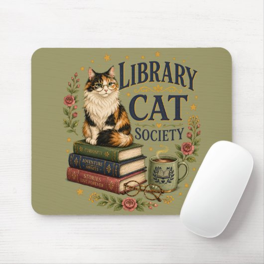 図書館猫協会 ブックish三毛猫 マウスパッド (マウス)