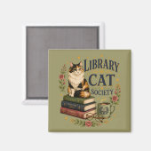 図書館猫協会 ブックish三毛猫 マグネット (正面/裏面)