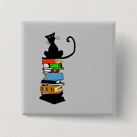 図書館猫 缶バッジ (正面)
