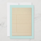 図書館用カード帳ブライダルシャワー帳パーティー招待状 招待状 (裏面)