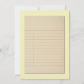 図書館用カード帳ブライダルシャワー帳パーティー招待状 招待状 (裏面)