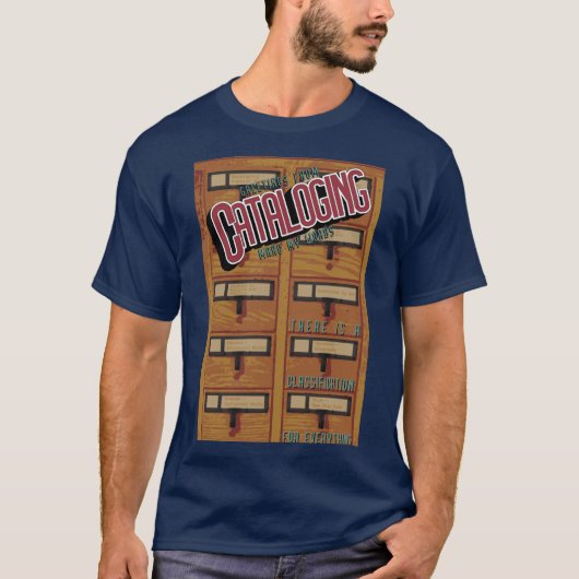 図書館目録ポスター Tシャツ (正面)