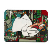 図書館磁石の女性 マグネット (横)