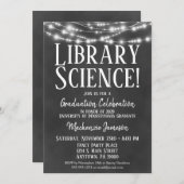 図書館科学卒業パーティー招待状 招待状 (正面/裏面)