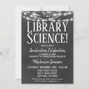 図書館科学卒業パーティー招待状 招待状