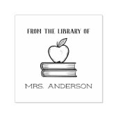 図書館素朴の美しい先生リンゴ セルフインキングスタンプ (デザイン)