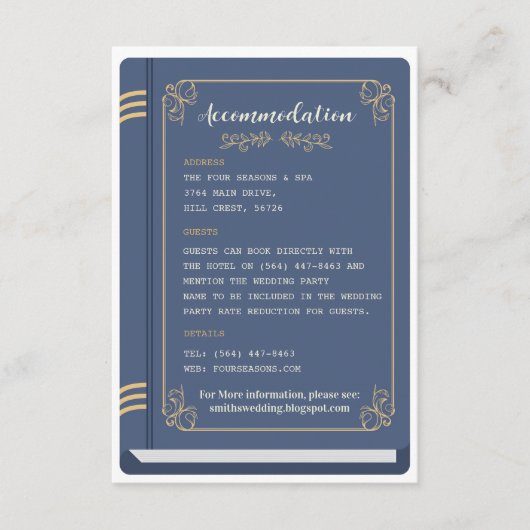 図書館結婚の宿泊図書ラブストーリー エンクロージャーカード (正面)