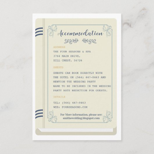 図書館結婚の宿泊図書ラブストーリー エンクロージャーカード (正面)