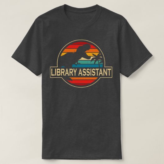 図書館補助恐竜 Tシャツ (デザイン正面)