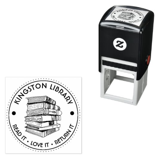 図書館読の街それが愛それを返すカスタマイズ セルフインキングスタンプ (インサイチュ)