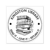 図書館読の街それが愛それを返すカスタマイズ セルフインキングスタンプ (デザイン)