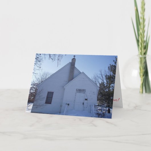 「図書館」クリスマスカード カード (正面)