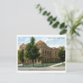 図書館、ダルスMN 1914ヴィンテージ ポストカード (スタンド正面)