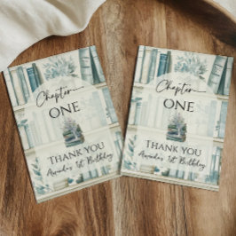 図書館 チャプター ワン 青い少年 ブック 1歳の誕生日 サンキューカード