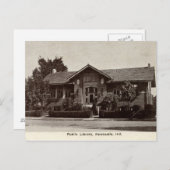 図書館、ニューキャッスル、INヴィンテージ ポストカード (正面/裏面)