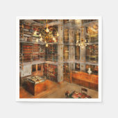 図書館 – 文学的クラシック1905 スタンダードカクテルナプキン (正面)