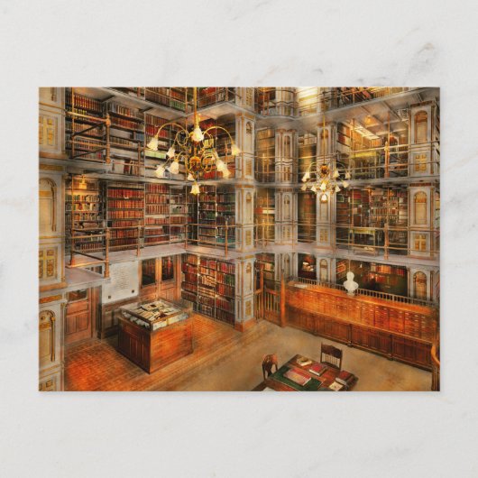 図書館 – 文学的クラシック1905 ポストカード (正面)