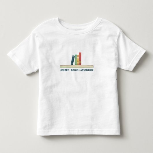 図書館、本、冒険のトドラーTシャツ トドラーTシャツ (正面)