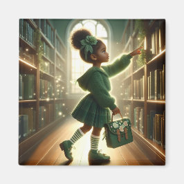 図書館 - 緑のマグネット マグネット