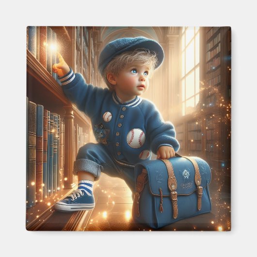 図書館 - 青いマグネット マグネット (正面)