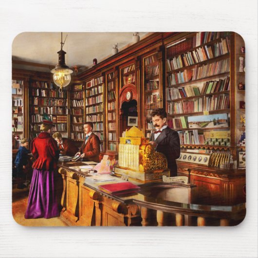 図書館 - 1895年の斬新なアイデア マウスパッド (正面)