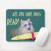 図書館- Samoyed -クールな犬の読書の読み書き能力 マウスパッド (マウス)