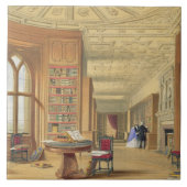 図書館、Windsorの城1838年(色のlitho) タイル (正面)