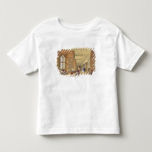 図書館、Windsorの城1838年(色のlitho) トドラーTシャツ (正面)