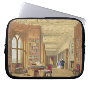 図書館、Windsorの城1838年(色のlitho) ラップトップスリーブ