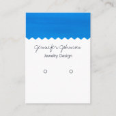 図柄水色イヤリングホルダー表示カード 名刺 (正面)