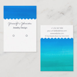 図柄水色イヤリングホルダー表示カード 名刺