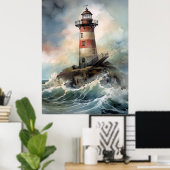 図示灯台のプリントまたはポスター ポスター (ホームオフィス)