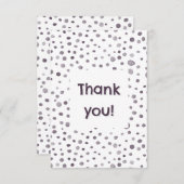 図紙吹雪水色ドットサンキューカード サンキューカード (正面/裏面)