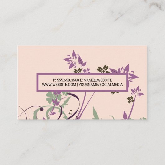 図花の背景 名刺 (裏面)