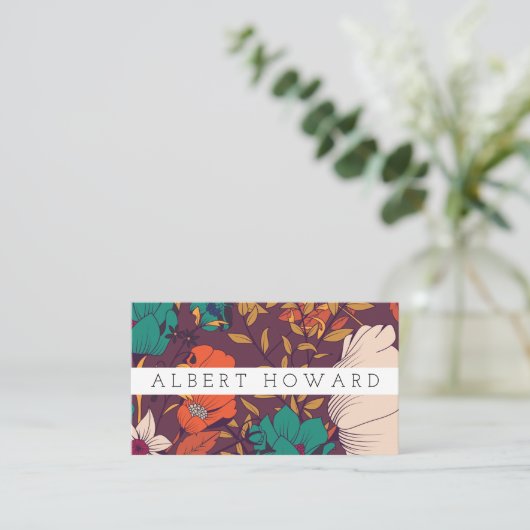 図芸術的花模様 名刺 (スタンド正面)