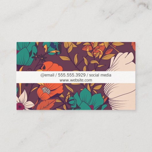 図芸術的花模様 名刺 (裏面)