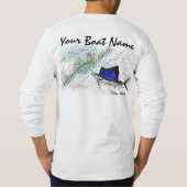 図表およびSailfishとのカスタムなボートの名前 Tシャツ (裏面)