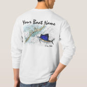 図表およびSailfishとのカスタムなボートの名前 Tシャツ (裏面)