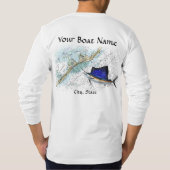 図表およびSailfishとのカスタムなボートの名前 Tシャツ (裏面)