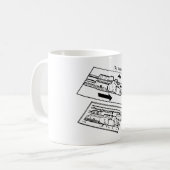 図表のコーヒー・マグの鍵を開けているAR 15 BCG コーヒーマグカップ (正面左)