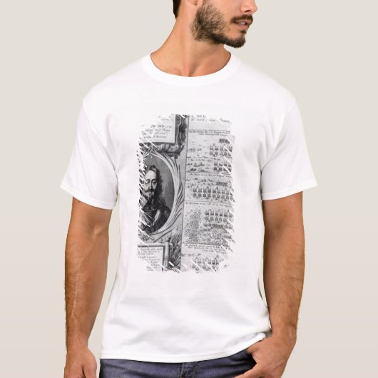 図表を持つ王のチャールズIポートレート Tシャツ (正面)